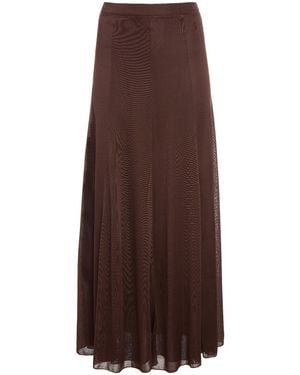 The Park Olivia Flowy Lyocell Maxi Skirt - Brown