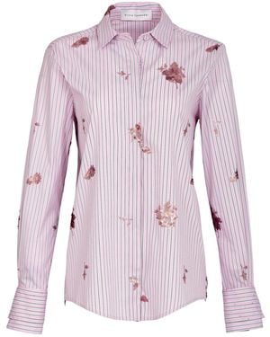 Silvia Tcherassi Linette Cotton-Blend Striped Blouse - Pink
