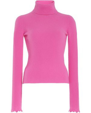 Ulla Johnson Annika Ribbed-Knit Cashmere Top - Pink