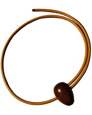 Emanuele Pantanella Design Mahogany And Leather Uovo Belt - White