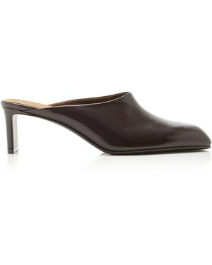KHAITE Colt Leather Mules - Red