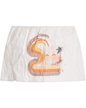Christopher Esber Exclusive Surf-print Crushed-cotton Micro-mini Skirt - White