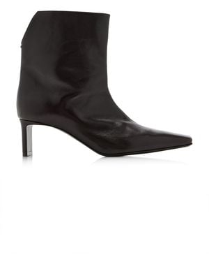 KHAITE Ona Leather Ankle Boots - Black