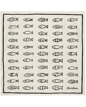 Bembien Pesce Silk Scarf - White