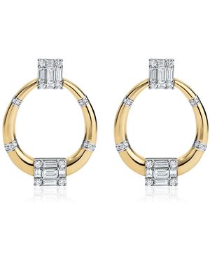 Mindi Mond New York Clarity 18K Diamonds Doorknocker Earrings - Metallic