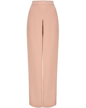 DI STAVNITSER Origami Pleated Crepe Wide-Leg Trousers - Natural
