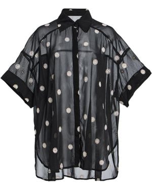 ELCE Elle Embroidered Chiffon Shirt - Black