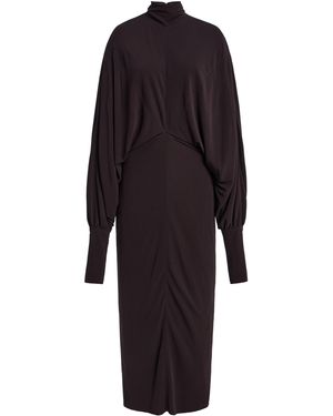 Brandon Maxwell The Helena Dolman-Sleeve Crepe Jersey Midi Dress - Blue