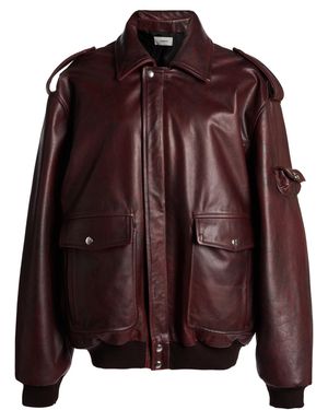 Coperni Oversized Leather Jacket - Brown