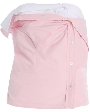Miu Miu Cotton Poplin Bustier Top - Pink