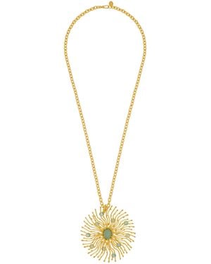 Sylvia Toledano Sunshine 22K-Plated Larimar Chalcedony Necklace - Metallic