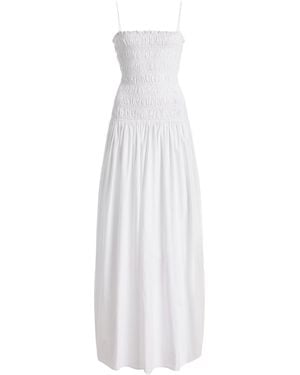 Matteau Exclusive Shirred Cotton Drop-Waist Maxi Dress - White