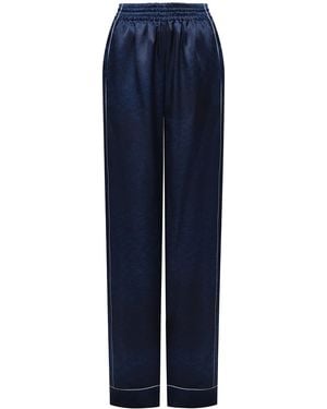 Maria Elena Villamil Ada Silk Trousers - Blue