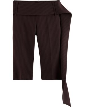 ARAKII Exclusive Belted Crepe Straight-Leg Capri Pants - Black