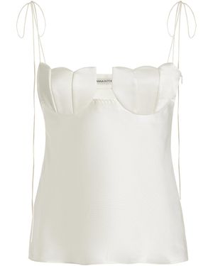 Anna October Iolantha Tulip-cup Satin Top - White