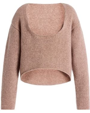 AISLING CAMPS Reversible Round Wool-Blend Sweater - Pink