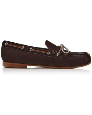 Frēda Salvador Exclusive Morgan Suede Boat Shoes - Brown