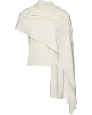 Magda Butrym Jersey Cape-Effect Top - White