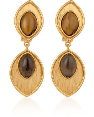 Sylvia Toledano Plated Marquise Earrings - Metallic