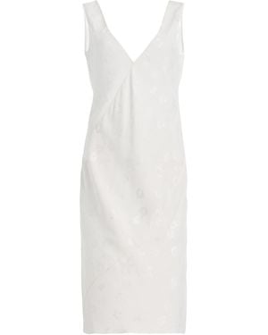 Colleen Allen Bias Floral Jacquard Dress - White