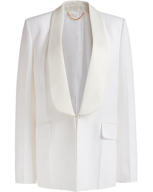 Victoria Beckham Shawl-Collar Tuxedo Jacket - White