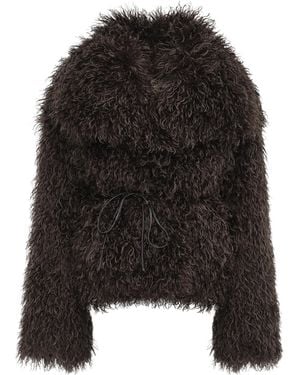 Source Unknown Hathi Belted Faux-Fur Jacket - Black