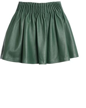 Ulla Johnson Monika Gathered Leather Mini Skirt - Green