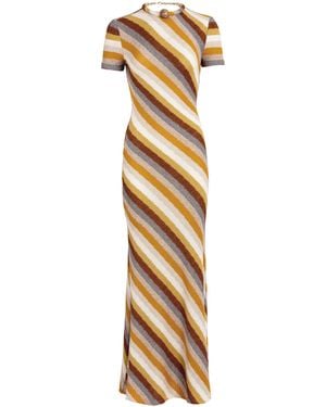 Silvia Tcherassi Allie Jewel-Detailed Knit Maxi Dress - Metallic