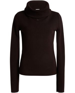 Courreges High-collar Wool Sweater - Black