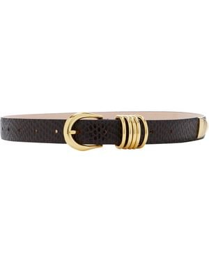 DEHANCHE Hollyhock Croc-Effect Leather Belt - Black
