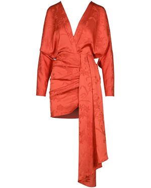 Johanna Ortiz Orchid Scents Of Holi V-Neck Mini Dress - Red