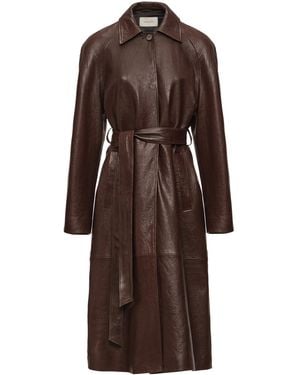 Magda Butrym Grained Leather Trench Coat - Brown