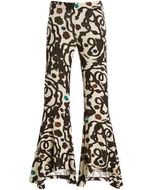 Siedres Jeslynn Ruffled Flared Trousers - Black