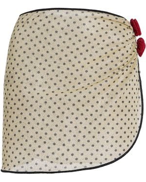 Oséree Lumière Rose-Detailed Polka-Dot Pareo - White