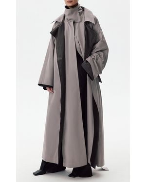 DI STAVNITSER Double Cotton-Blend Trench Coat - Grey