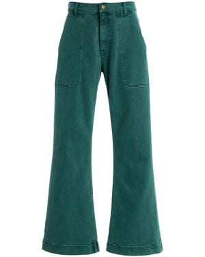 Sanderlak Rigid Low-Rise Flared Utility Jean - Green