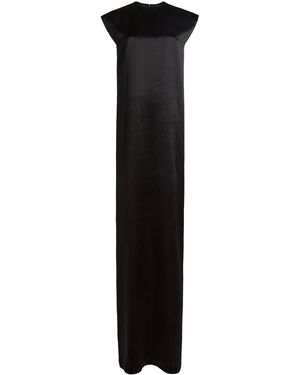 Balenciaga Satin Maxi Dress - Black