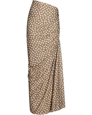Alaïa Gathered Jersey Maxi Skirt - Natural