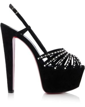 Christian Louboutin Alta 160mm Veau Velours Platform Sandals - Black