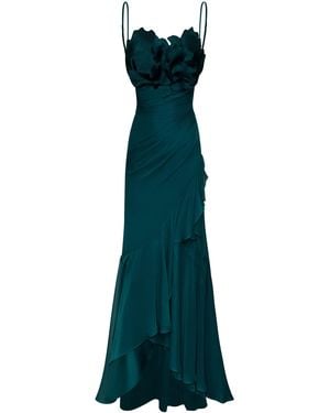 ANDRES OTALORA Mirarte Lento Embellished Silk Maxi Dress - Green