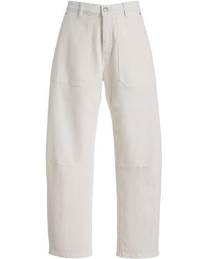 DL1961 Bilie Easy Barrel High-Rise Twill Trousers - White