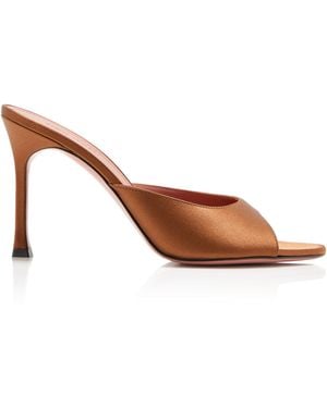サンダル・ミュール AMINA MUADDI ANOK MULE SANDALS IN SATIN AMINA MUADDI Anok patent-leather point-toe mules | NET-A-PORTER