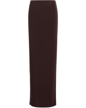 ÉTERNE Jersey Maxi Skirt - Brown