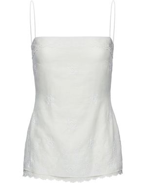 Magda Butrym Broderie Anglaise Cotton-Linen Top - White