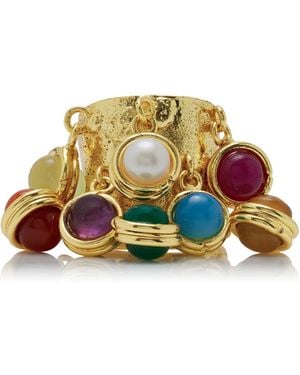 Sylvia Toledano Candies-Plated-Stone Earrings - Metallic