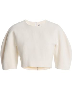 Ashlyn Kaes Sculpted Cady Crop Top - White