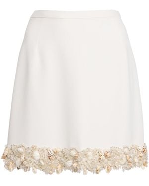 Zuhair Murad Embellished Mini Skirt - White