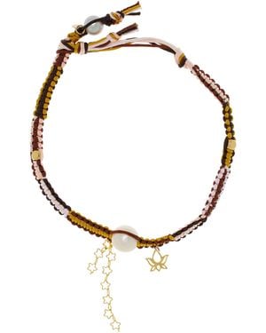 Joie Lotus Leaf Silk Rocker Choker - Brown