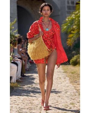 ALÉMAIS Bonetta Printed Cotton Jacket - Red