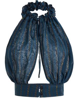 Franchise Medea Cotton-Silk Blouse - Blue